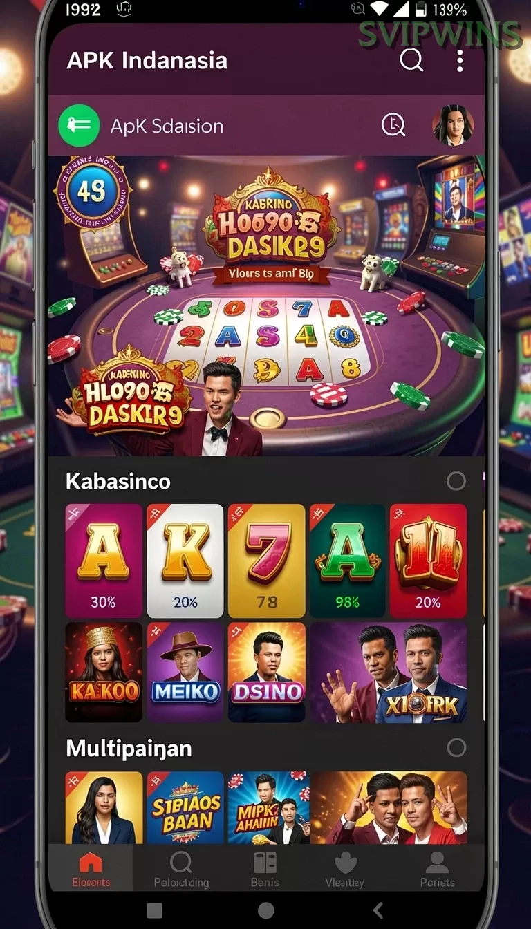 Cuplikan layar MARIMA77 — menu navigasi