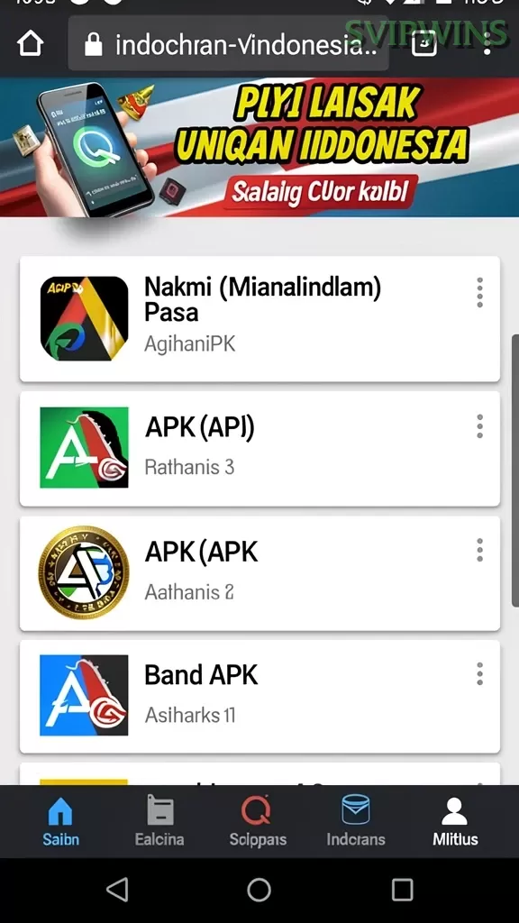 Cuplikan layar SIAP108 — aktivitas