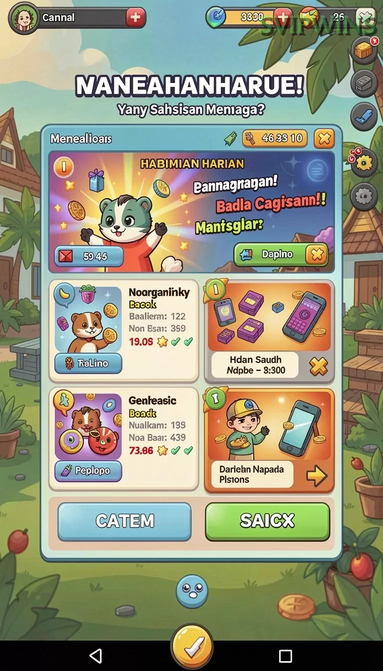 Cuplikan layar BULANTOGEL — menu navigasi